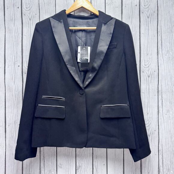 NWT Jones New York Women’s Tuxedo Jacket with Satin Lapels Size 12 - Picture 1 of 5